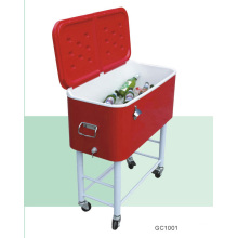 Metal Backyard Cooler Cart with Wheels